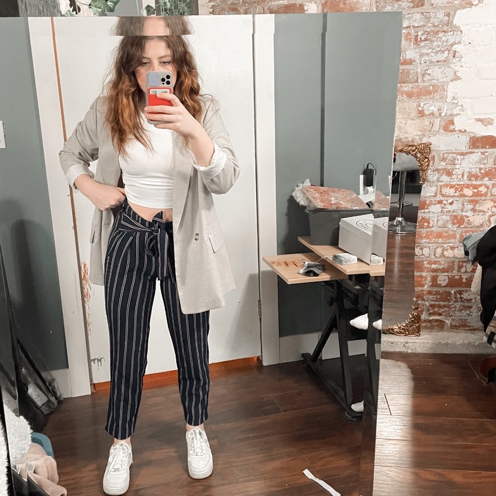 Striped trousers